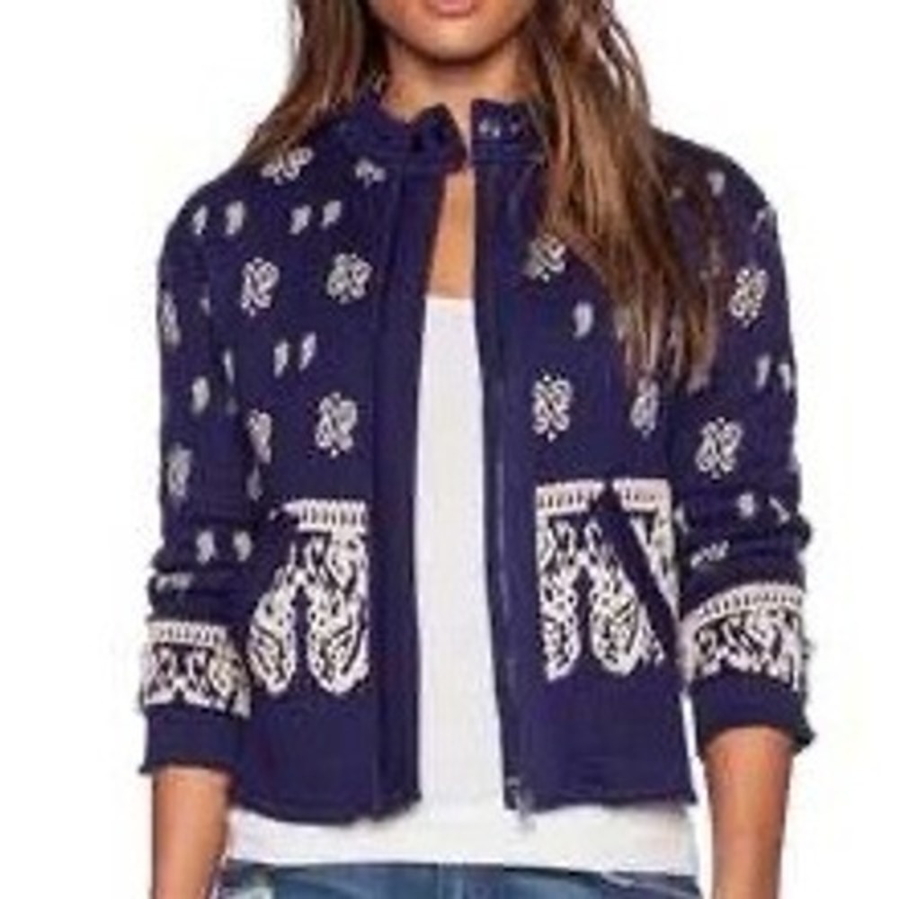 Free People Riviera Pattern Jacket, Large Quilted Block Print coat | Boho Folk